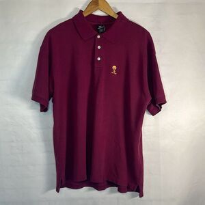Vintage Tweety Warner‎ Bros Burgundy Polo size L Large 1998 Short Sleeve